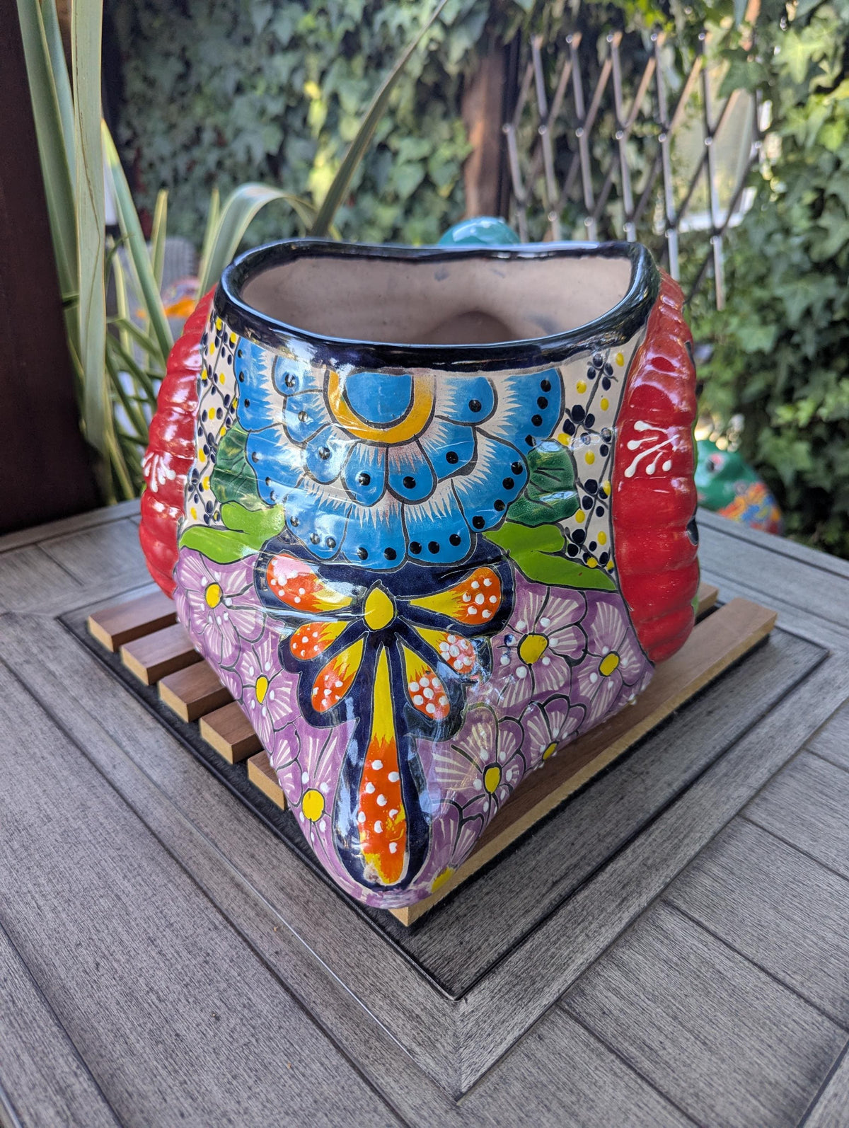 Talavera Snail Planter | Hand-painted Mexican Pottery Garden Decor