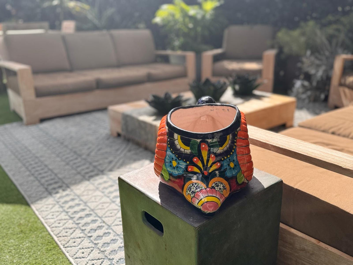 Talavera Snail Planter | Hand-painted Mexican Ceramic Garden Decor