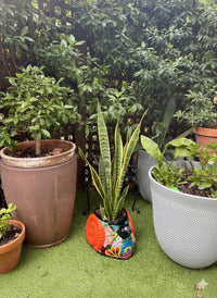 Talavera Snail Planter: Authentic Hand-Painted Mexican Pottery