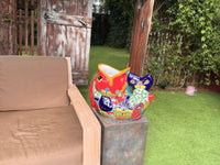Talavera Whale Planter: Authentic Hand-painted Ceramic Mexican Garden Decor