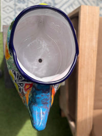 Talavera Whale Planter: Hand-Painted Ceramic Mexican Garden Decor