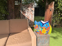 Talavera Whale Planter: Hand-Painted Ceramic Mexican Garden Decor