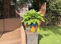 Talavera Whale Planter: Hand-Painted Ceramic Mexican Garden Decor