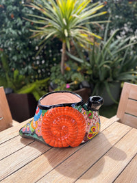 Talavera Snail Planter: Authentic Hand-Painted Mexican Pottery