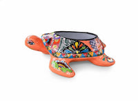 Handmade Talavera Turtle Planter: Mexican Pottery Garden Decor