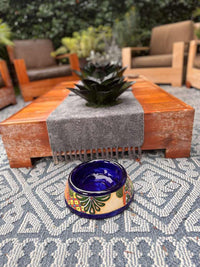 Talavera Dog Bowl: Hand-painted Ceramic Pet Food Dish