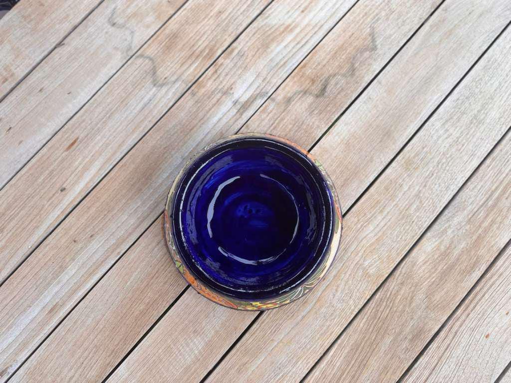 Talavera Dog Bowl: Hand-painted Ceramic Pet Food Dish