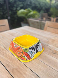 Talavera Dog Bowl: Hand-Painted Ceramic Mexican Pet Food Dish