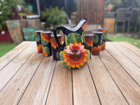 Talavera Pitcher and Glasses Set: Hand-Painted Mexican Ceramic Pottery