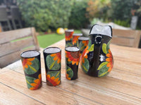 Talavera Pitcher and Glasses Set: Hand-Painted Mexican Ceramic Pottery