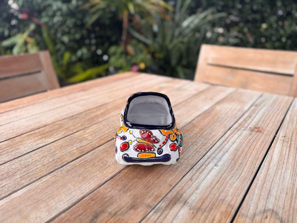 Talavera VW Bug Planter: Handmade Mexican Pottery Home Decor