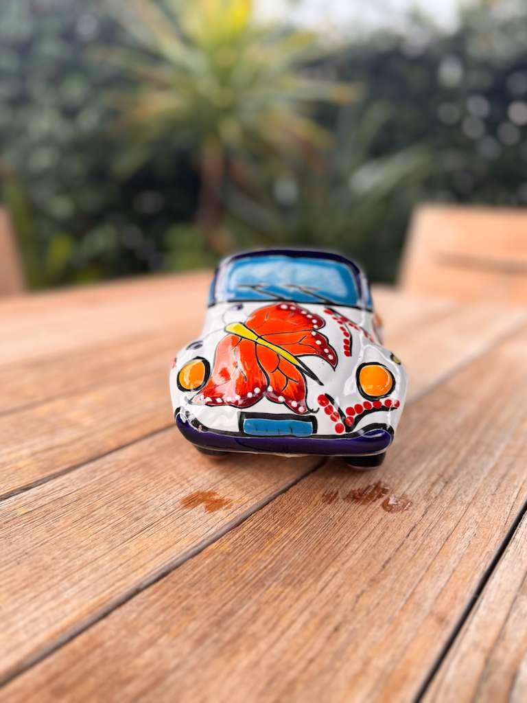 Talavera VW Bug Planter: Handmade Mexican Pottery Home Decor