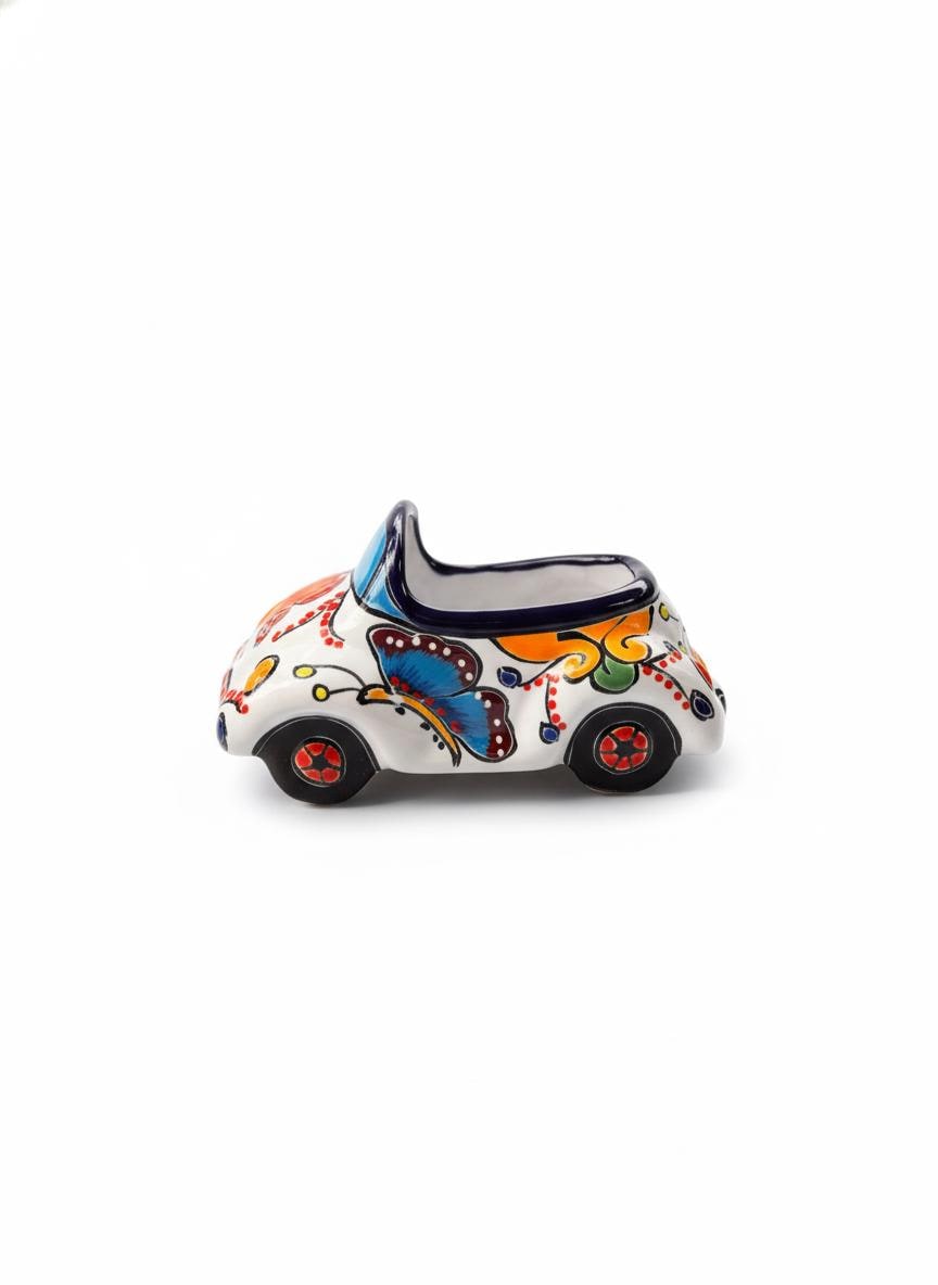 Talavera VW Bug Planter: Handmade Mexican Pottery Home Decor