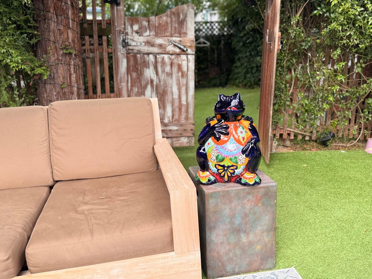 Talavera Frog Planter: Handmade Ceramic Mexican Garden Decor
