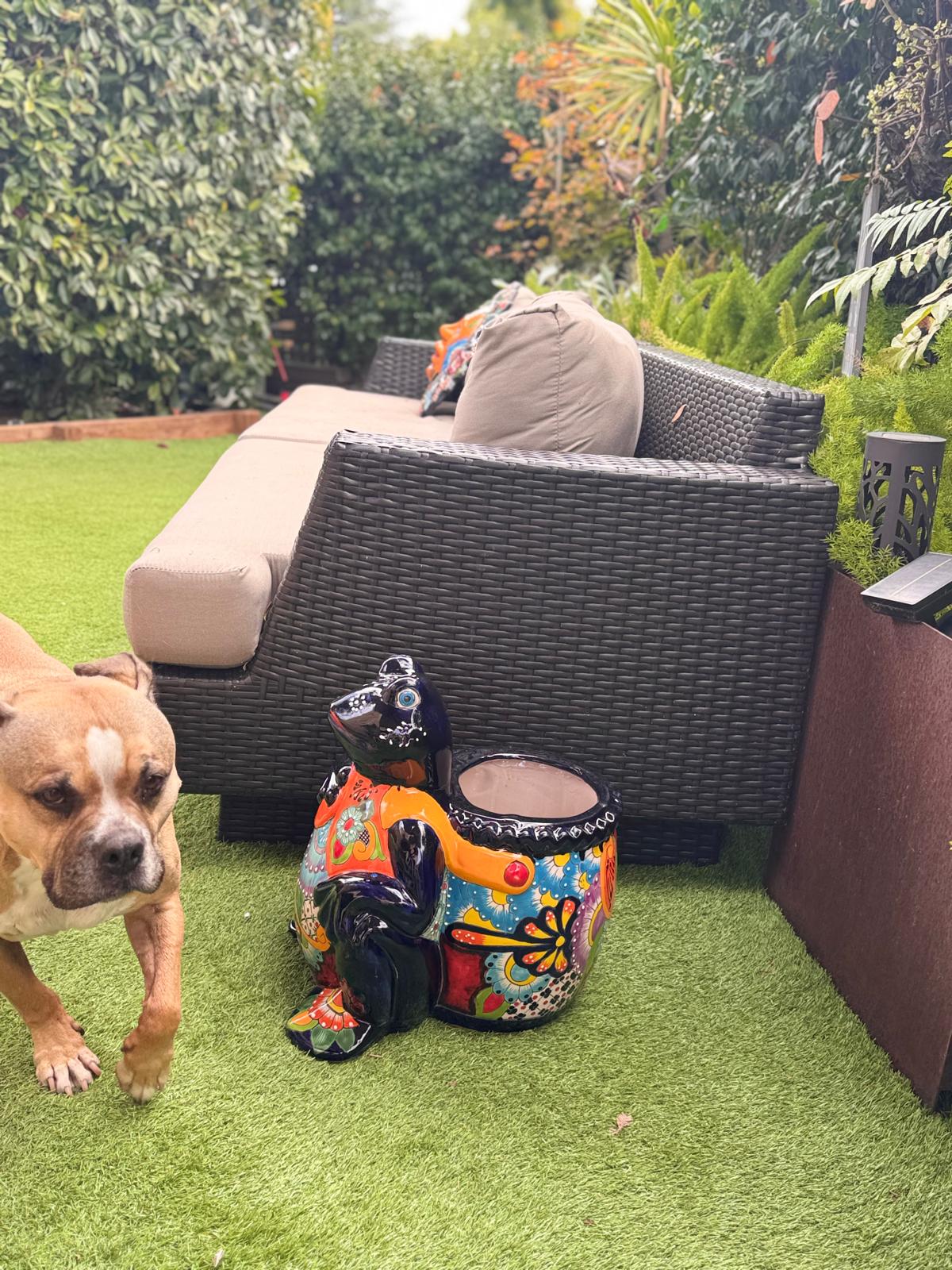 Talavera Frog Planter: Handmade Ceramic Mexican Garden Decor