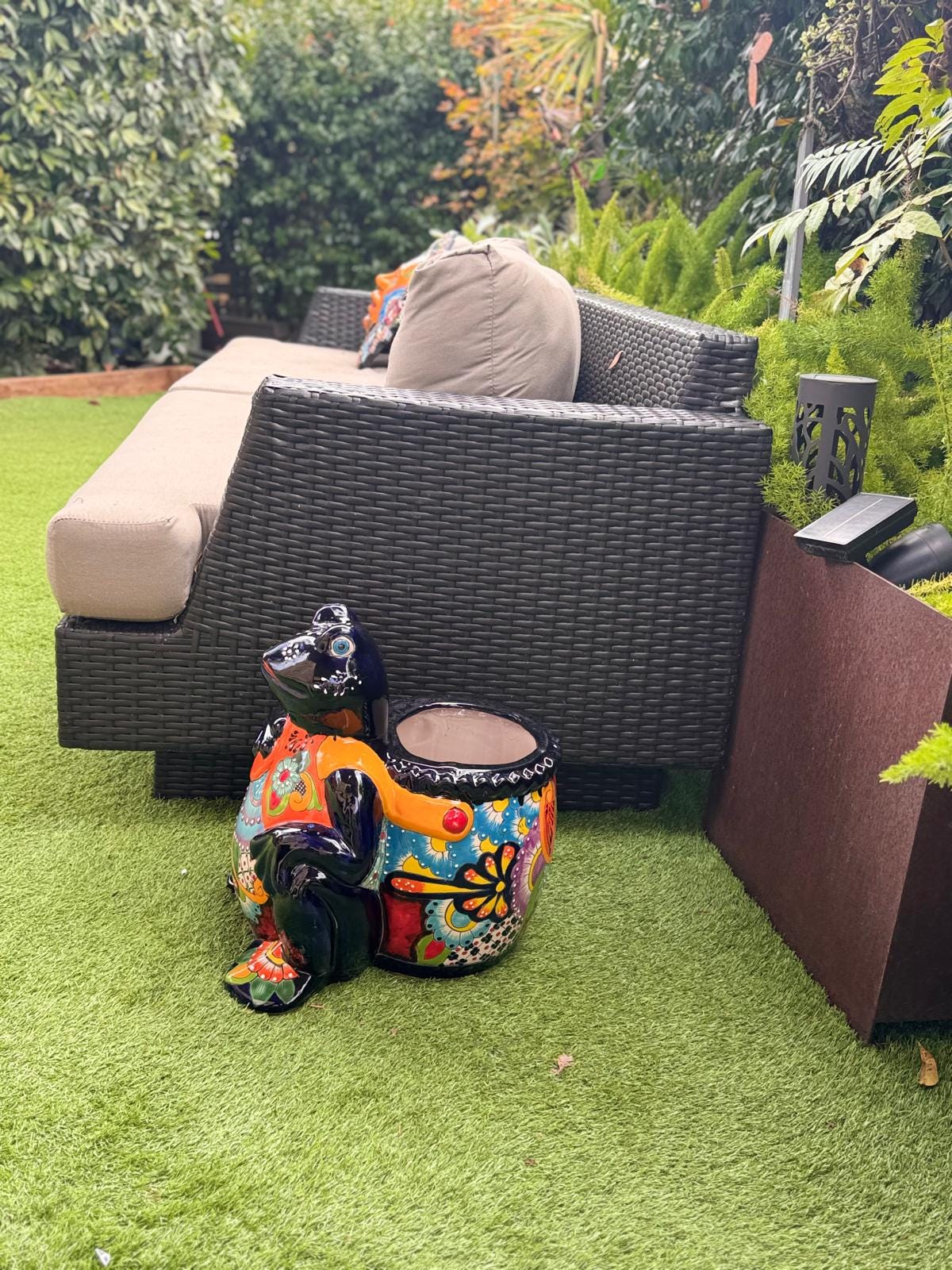 Talavera Frog Planter: Handmade Ceramic Mexican Garden Decor