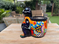 Talavera Frog Planter: Handmade Ceramic Mexican Garden Decor