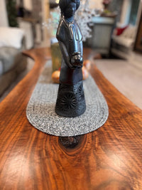 Young Woman Holding a Pot Black Clay Home Decor, Stunning Barro Negro Figurine Handmade Mexican Pottery from San Bartolo near Oaxaca, Mexico