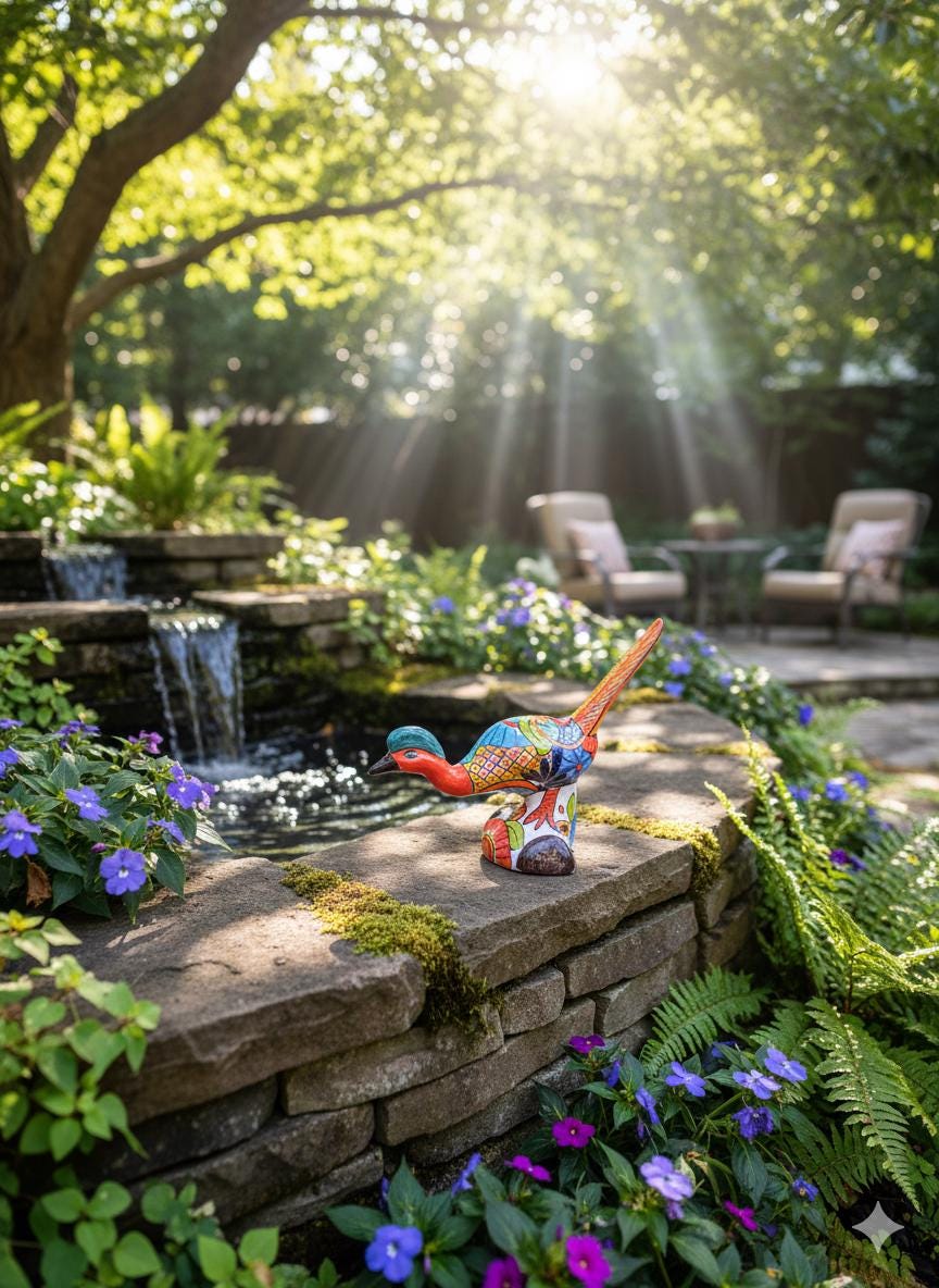 Talavera Roadrunner is Handmade Mexican Ceramic Garden Art