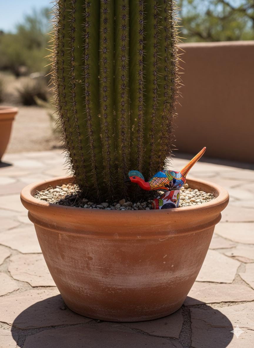 Talavera Roadrunner is Handmade Mexican Ceramic Garden Art