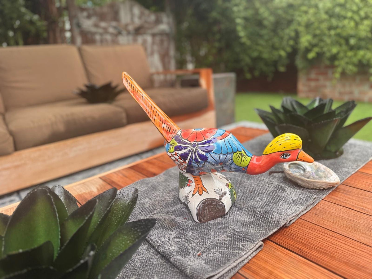 Talavera Roadrunner is Handmade Mexican Ceramic Garden Art