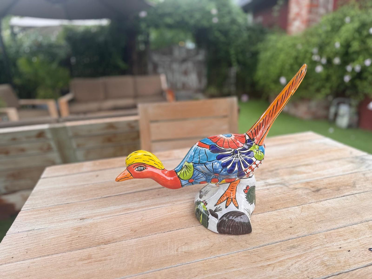 Talavera Roadrunner is Handmade Mexican Ceramic Garden Art