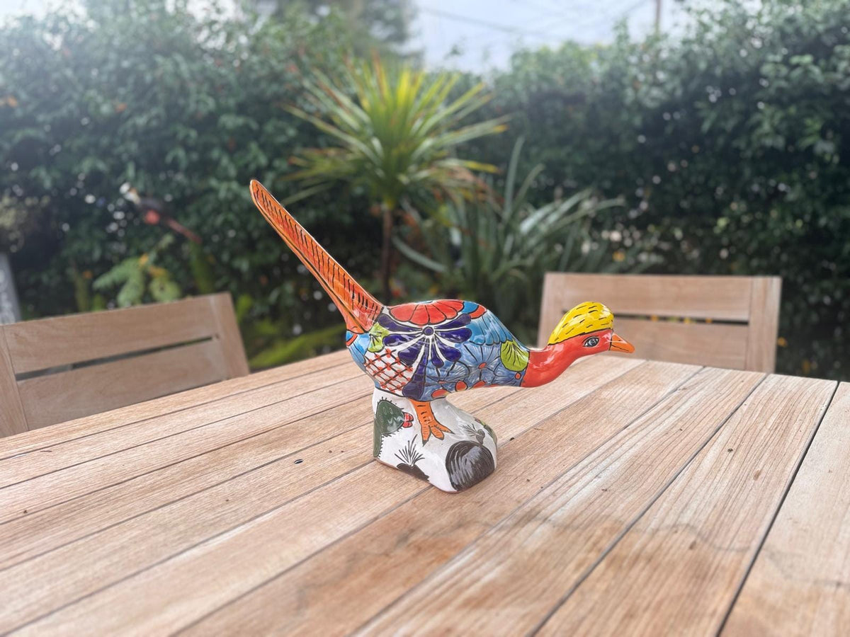 Talavera Roadrunner is Handmade Mexican Ceramic Garden Art