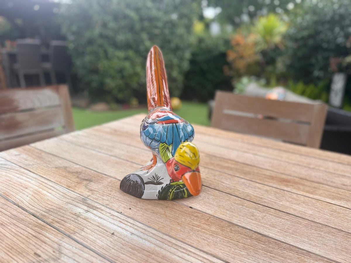 Talavera Roadrunner is Handmade Mexican Ceramic Garden Art