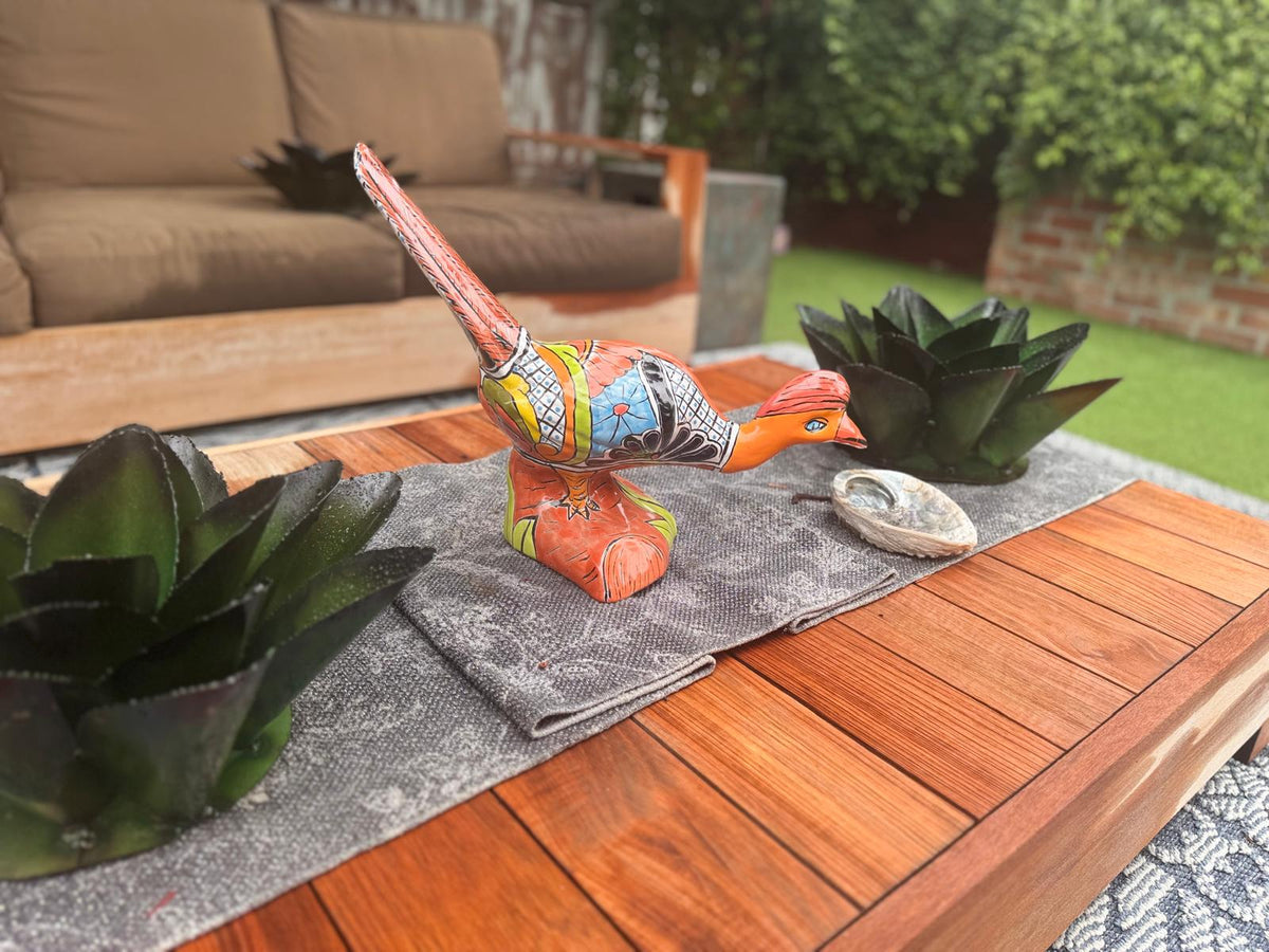 Talavera Roadrunner is Handmade Mexican Ceramic Garden Art