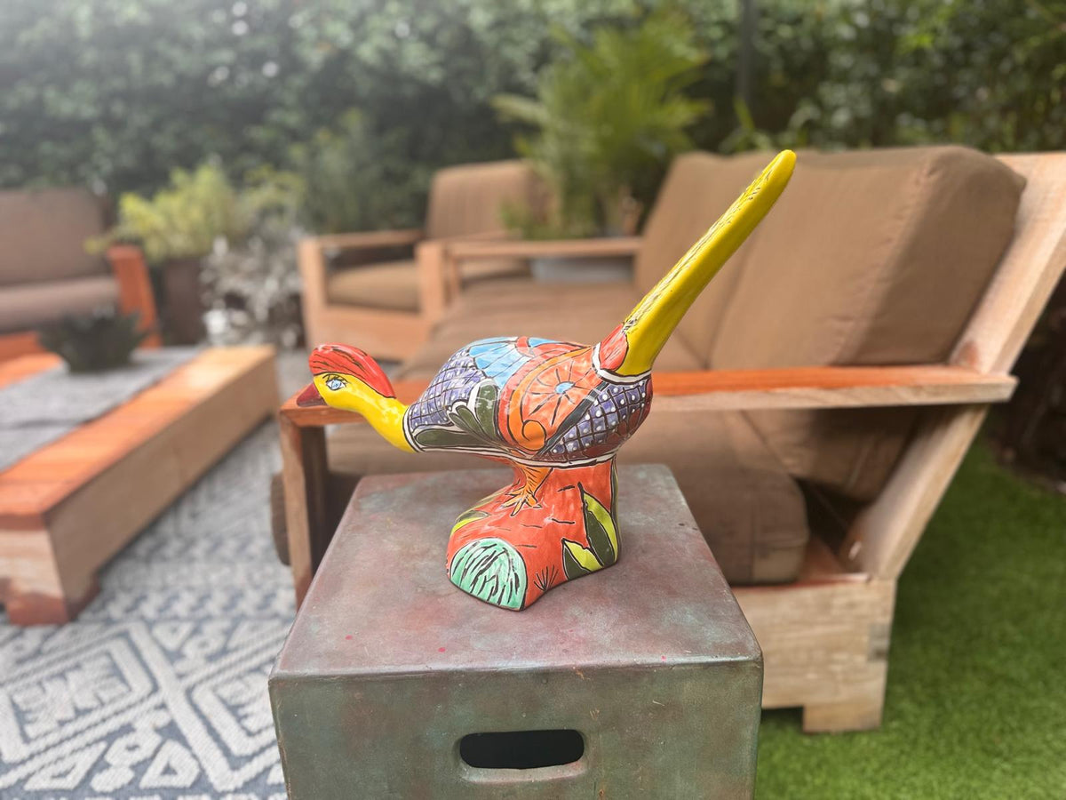 Talavera Roadrunner is Handmade Mexican Ceramic Garden Art