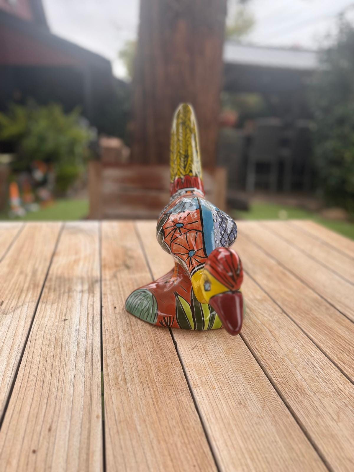 Talavera Roadrunner is Handmade Mexican Ceramic Garden Art