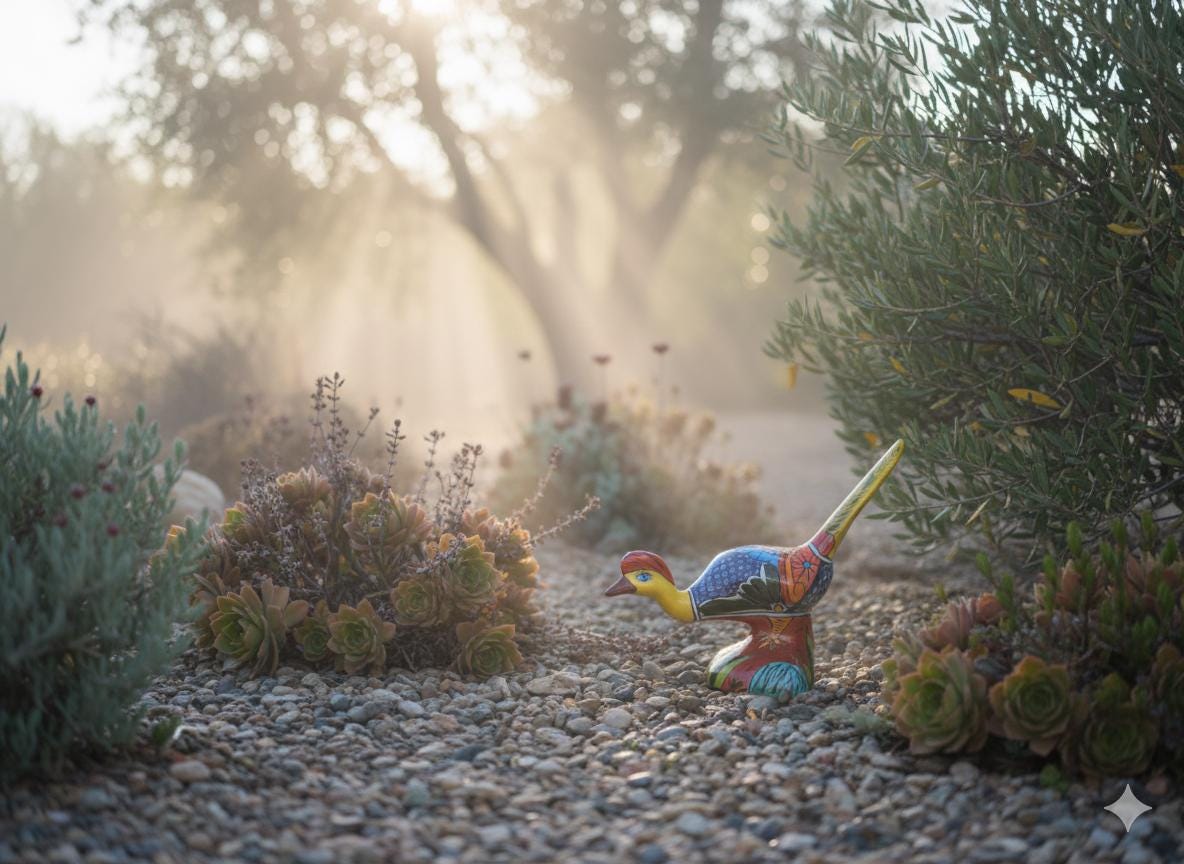 Talavera Roadrunner is Handmade Mexican Ceramic Garden Art