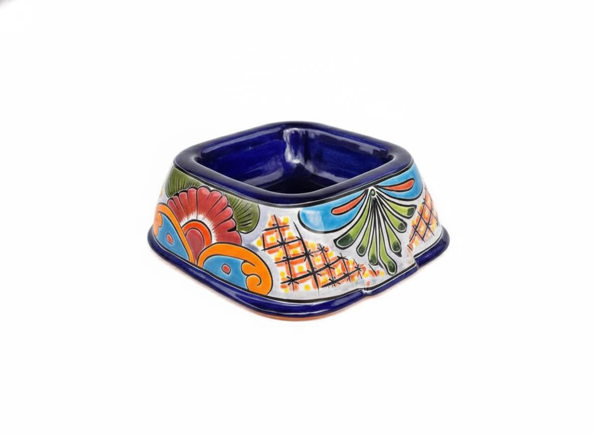 Talavera Dog Bowl: Hand-Painted Ceramic Mexican Pet Food Dish