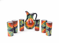 Talavera Pitcher and Glasses Set: Hand-Painted Mexican Ceramic Pottery