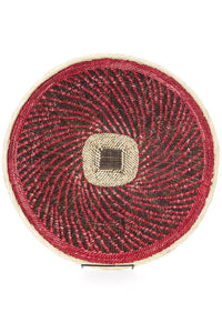 Handwoven BaTonga Pink Spiral Design Wall Basket, Home Decor Housewarming Gift for Her, Large