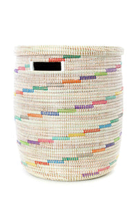 Vanilla Sugar Swirl Flat Lid Storage Basket, Home Decor Housewarming Gift for Her