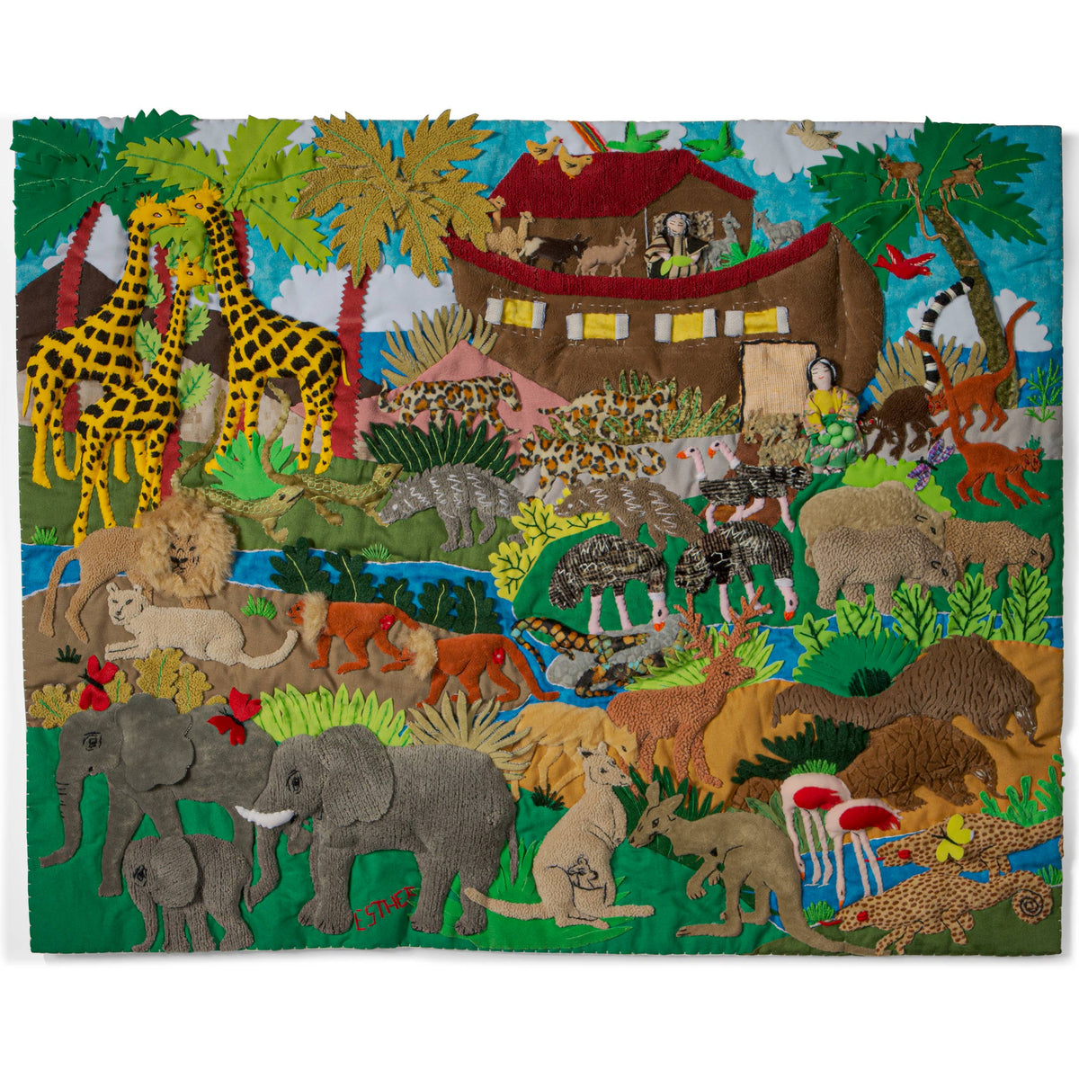 Noah's Ark - Medium 3-D Arpillera Art Quilt