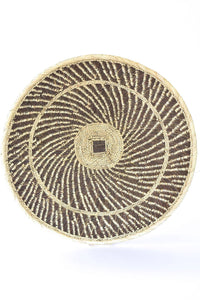 Handwoven BaTonga All-Natural Plateau Basket with Sun Pattern, Home Decor Gift for Her, Large
