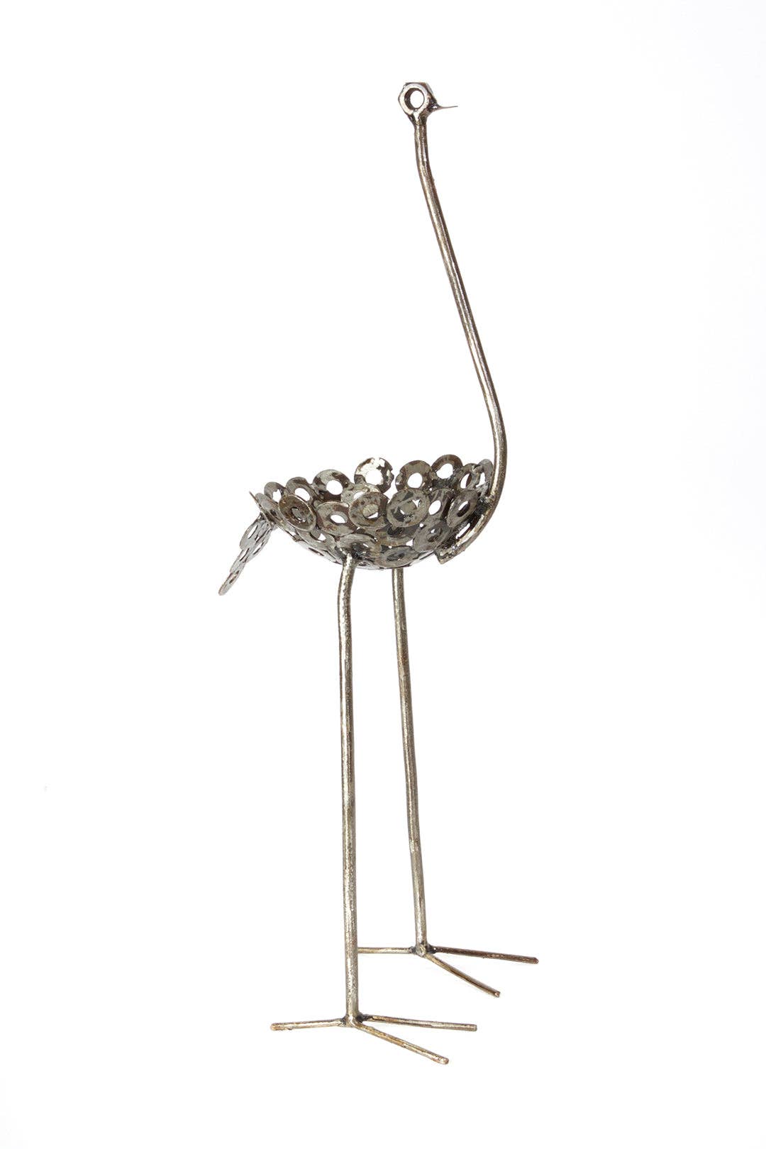 Metal Ostrich Bowls Garden Decor, Handmade Yart Art and Home Decor Housewarming Gift for Her