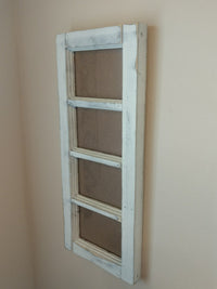 5x7 Wood 4 Picture Frames w Glass Panes, Rustic, Whitewashed Home Decor, Distressed Look Window Frame, Handmade TX USA, Free S/H