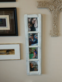 5x7 Wood 4 Picture Frame, Window Style, Rustic Home Decor, Distressed Farmhouse Look, 4 Photo Frame, Handmade in Texas USA