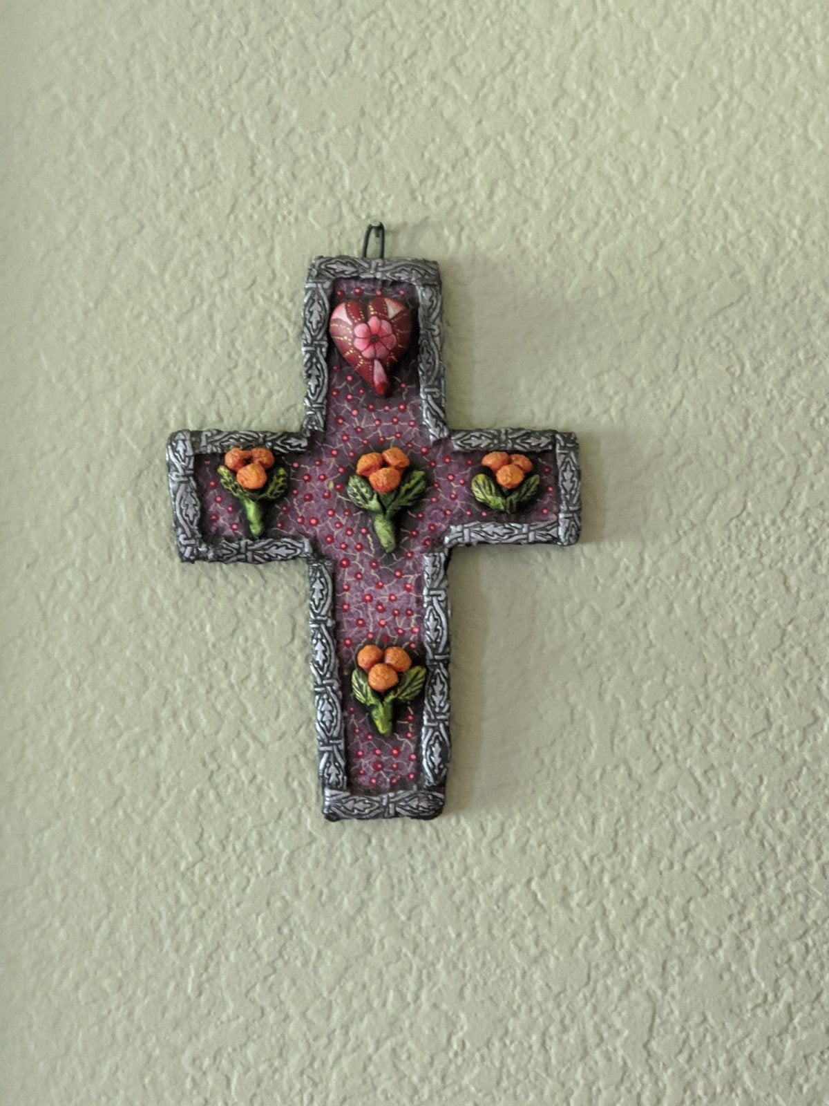 Handmade Cross, Cross Wall Decor, Cross Wall Art, Large Cross Decor, Cross Decorations, Religious Cross, Purple
