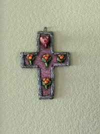 Handmade Cross, Cross Wall Decor, Cross Wall Art, Large Cross Decor, Cross Decorations, Religious Cross, Purple