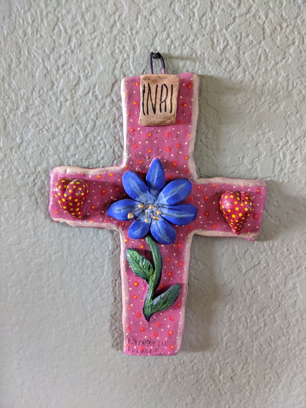 Handmade Cross, Cross Wall Decor, Cross Wall Art, Large Cross Decor, Cross Decorations, Religious Cross, Red