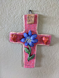Handmade Cross, Cross Wall Decor, Cross Wall Art, Large Cross Decor, Cross Decorations, Religious Cross, Red