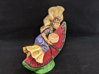 Pre-Order | Woman on the Clock Original Folk Art Clay Figurine, Unique Home Décor from Oaxaca, Mexico by Jose Juan Aguilar | Handmade Gift