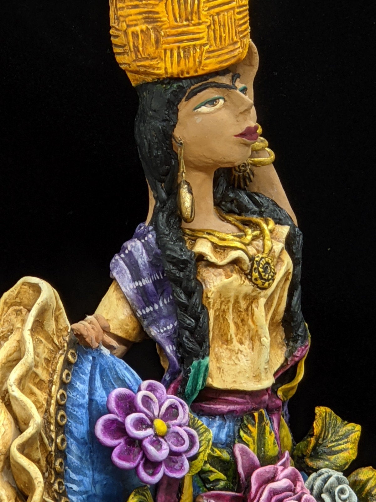 Oaxacan Woman, Home Decor, Mexican Folk Art, Woman Figurine Statue, Clay Pottery Original Art from Oaxaca, Mexico by Jose Juan Aguilar