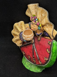 Pre-Order | Woman on the Clock Original Folk Art Clay Figurine, Unique Home Décor from Oaxaca, Mexico by Jose Juan Aguilar | Handmade Gift
