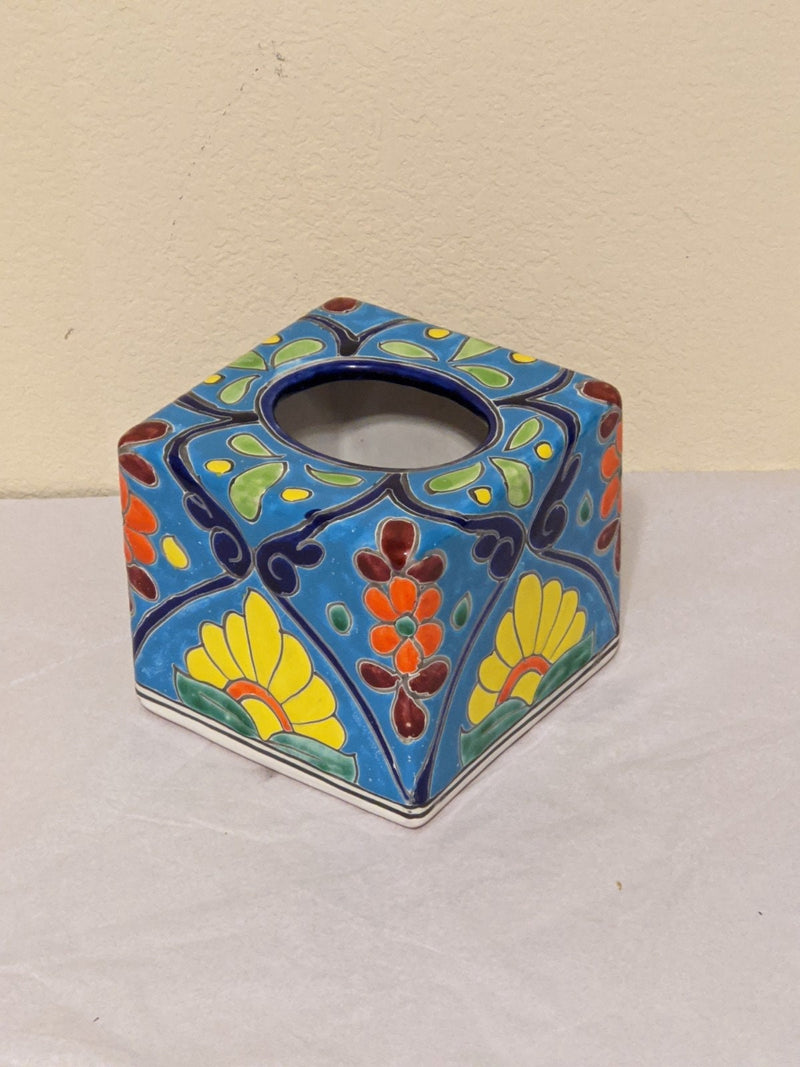 Handcrafted Talavera Hacienda Ceramic Tissue Box Cover - Classic