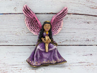 Angel with Candle, Angel Home Decor, Original Handmade Angel Art from Oaxaca Mexico, Christmas Tree Ornament, Christmas Decoration